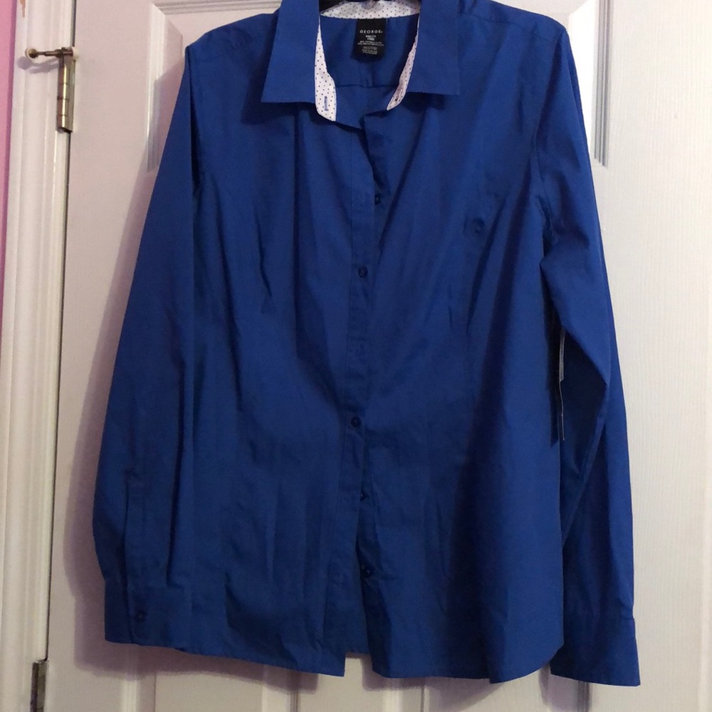 L/S blue Button down - Picture 2 of 3